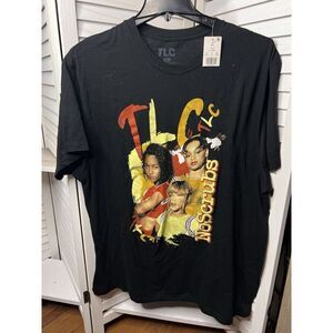 2XL TLC No Scrubs 90s Retro Black Unisex T Boz Left Eye Chili T-shirt NWT